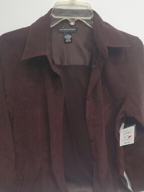 goodclothes Women's Burgundy Suede Button-Front Jacket